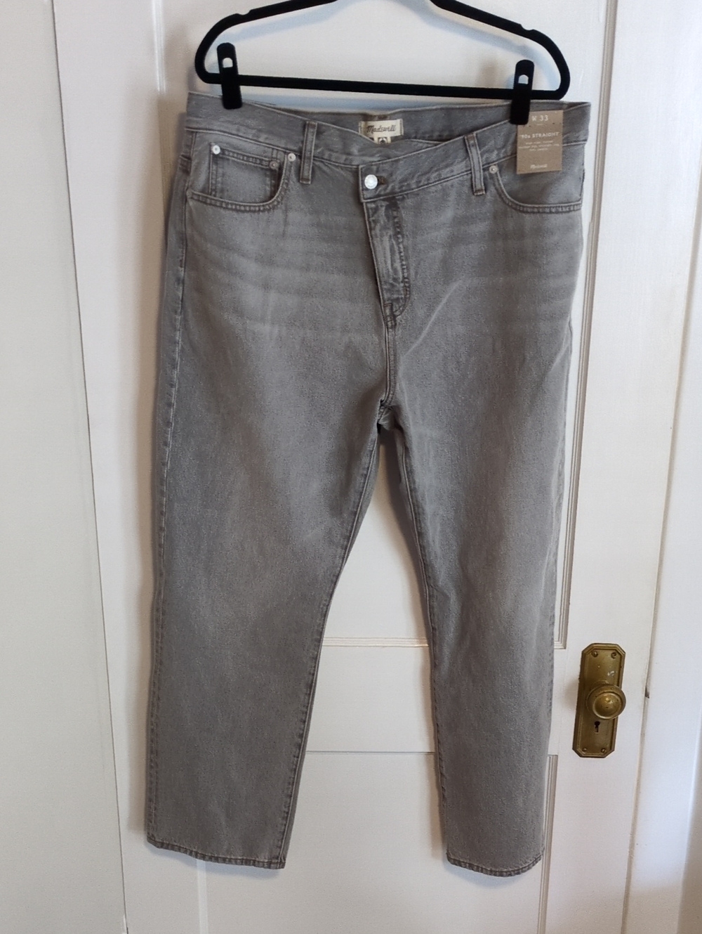 Madewell 90s Straight Gray Straight-Leg Jeans